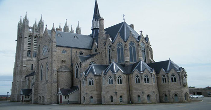 The Church of Our Lady Immaculate Conception in Guelph, ON viewed from west