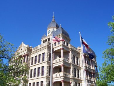 Restored Texas Courthouses with North Country Unfading Black roofing slate