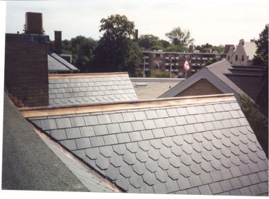Black slate roof tile roof pattern