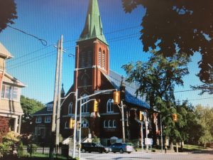 St. Cecilia's Church located at 161 Annette Street in the Toronto Junction with north Country Unfading Black slate roof tiles