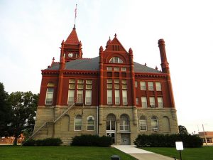 Slate roof replacement at Montgomery County Courthouse with unfading black slate