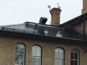 Slate roof replacement for City of Kawartha Lakes City Hall with new North Country Unfading Black slate roof tiles