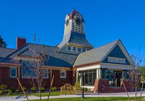 North Country Semi-Weathering Gray Green new slate roof for Moffat Library in Washingtonville, New York