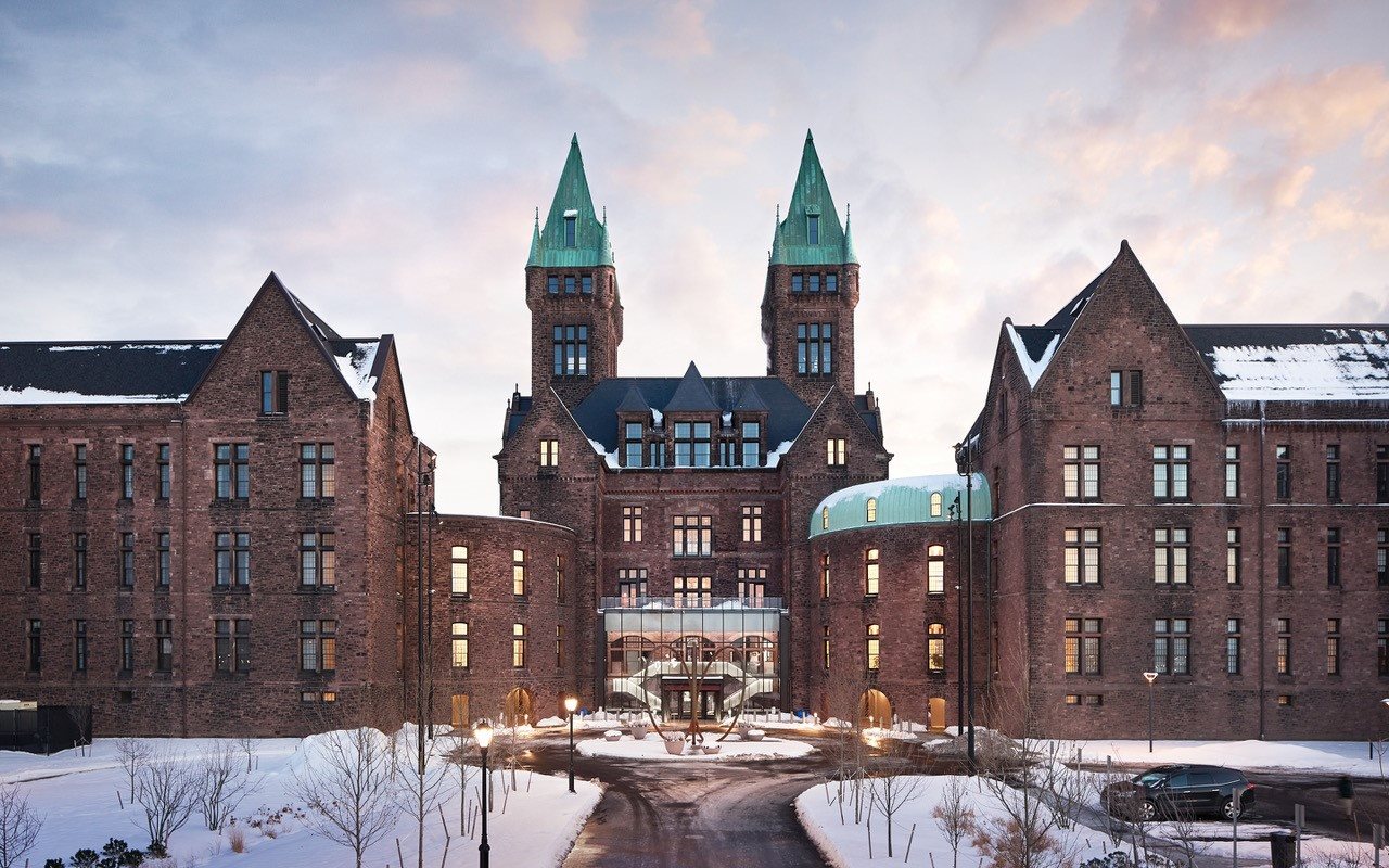 Front view of newly renovated Richardson Olmstead Complex