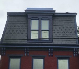 New unfading black mansard slate roof