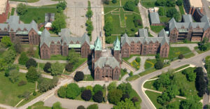 Arial view of Richardson Olmstead Complex in Buffalo, New York
