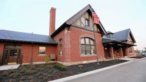 Lake Forest Train Station with North Country Unfading Black natural slate shingles– Lake Forest, IL