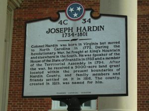 Historical plaque at Hardin County Courthouse