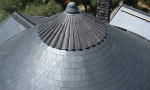 natural slate product for a turret roof