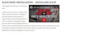 Slate roofing installation video E-Learning