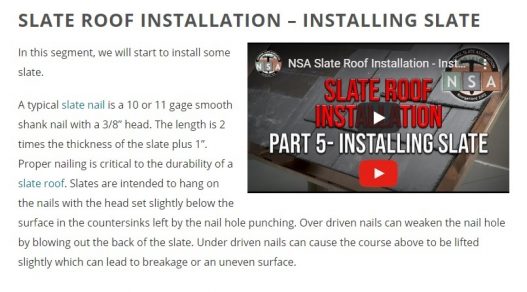 Slate roofing installation video E-Learning