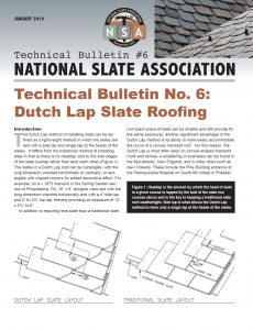 National Slate Association - Technical Bulletin #6