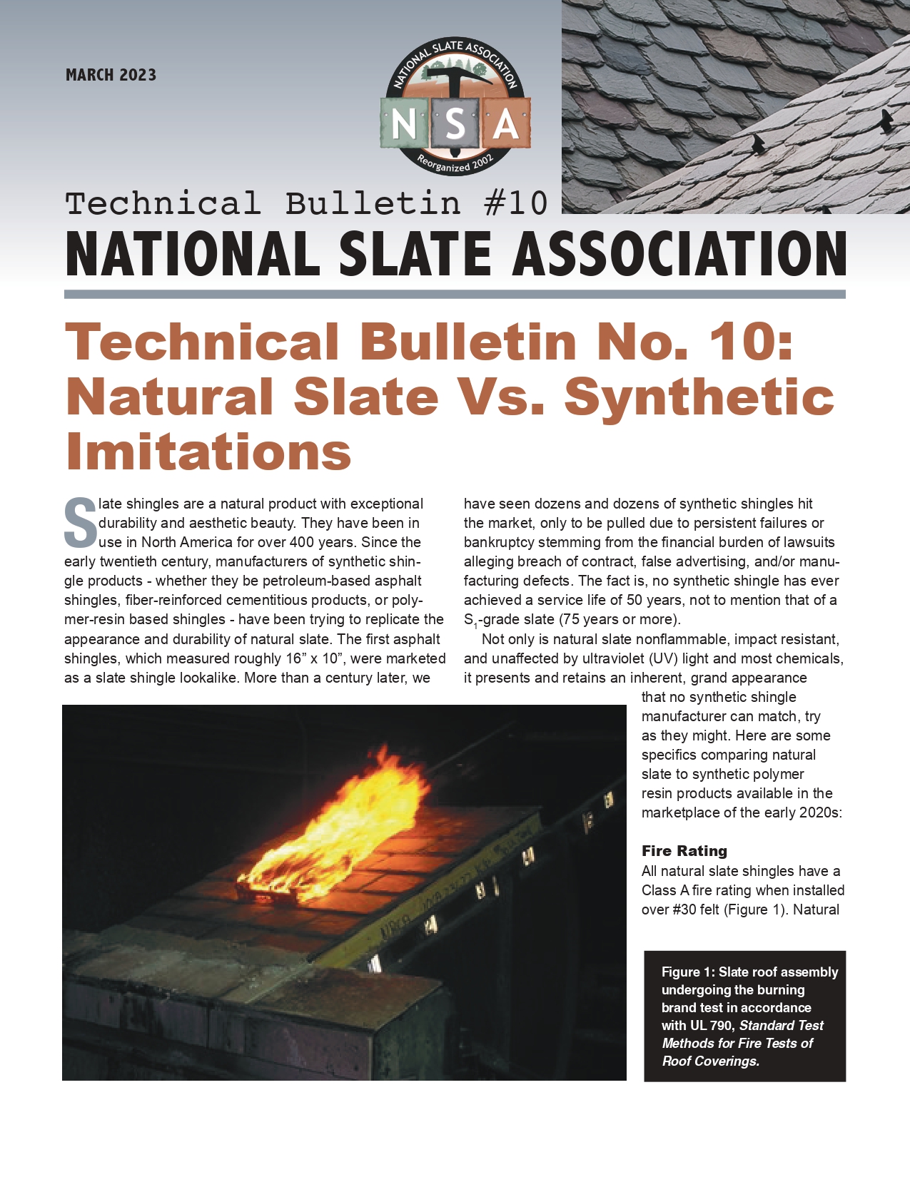 National Slate Association – Technical Bulletin #10