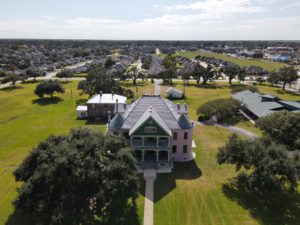 Terrebonne Museum arial view of the slate roof