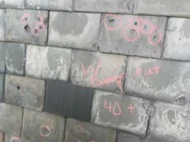 Hail Damaged Slate Roof