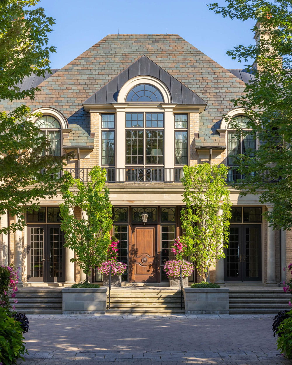 Custom Home featuring North Country Semi Weathering Green natural slate