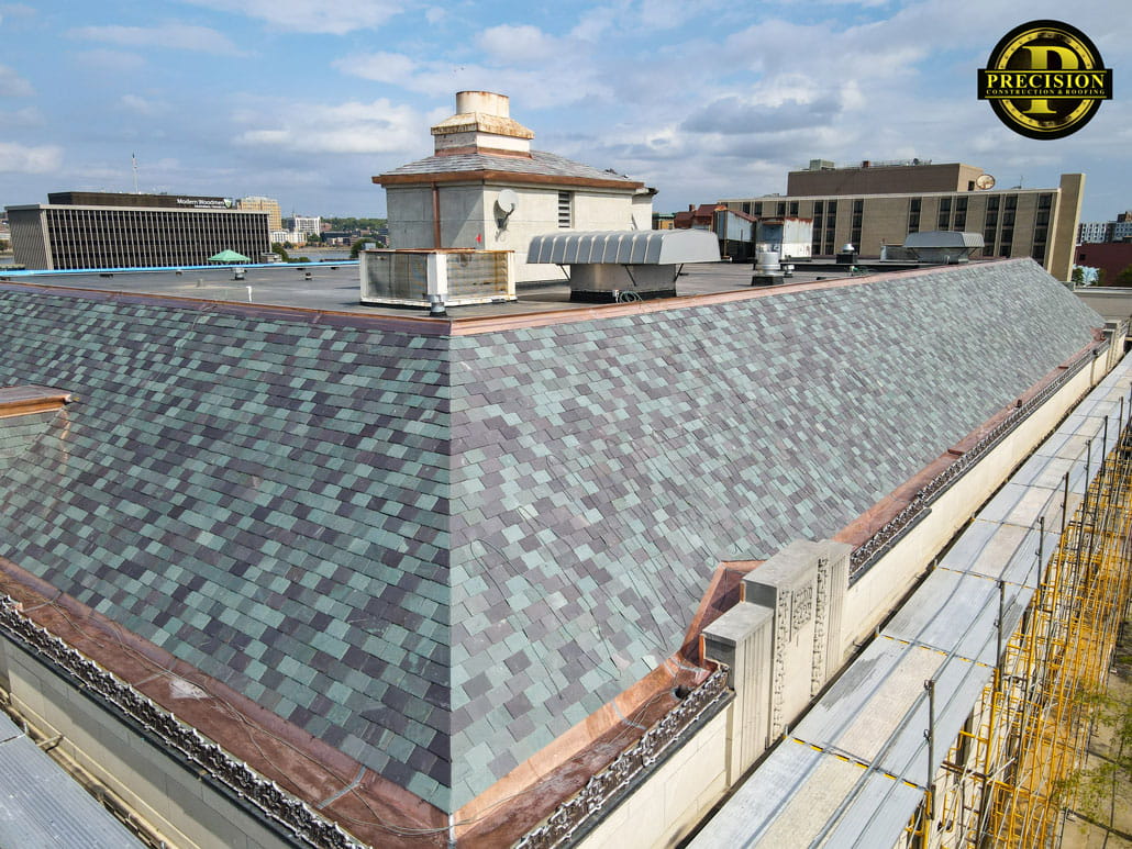 North Country Mottled Purple and Green Roofing Slate